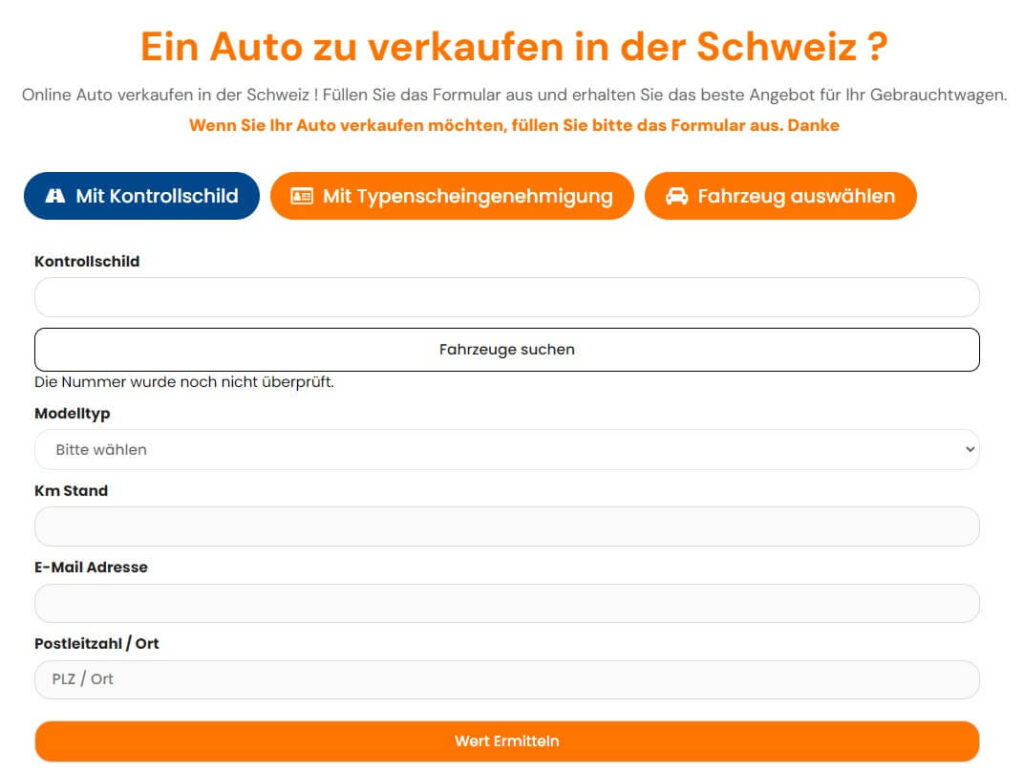 auto verkaufen online in der schweiz