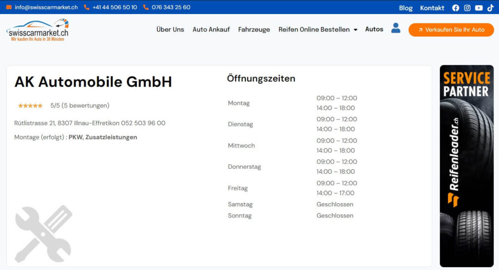 SwissCarMarket – Experte für Reifenwechsel in der Schweiz