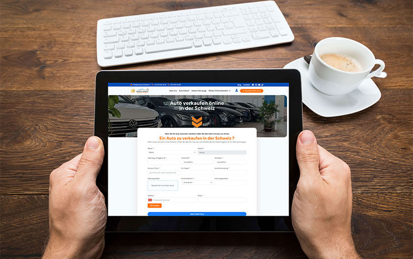 Online-Formular für den Verkauf von Gebrauchtwagen in der Schweiz 2026