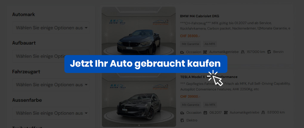 Buy used cars in Switzerland now